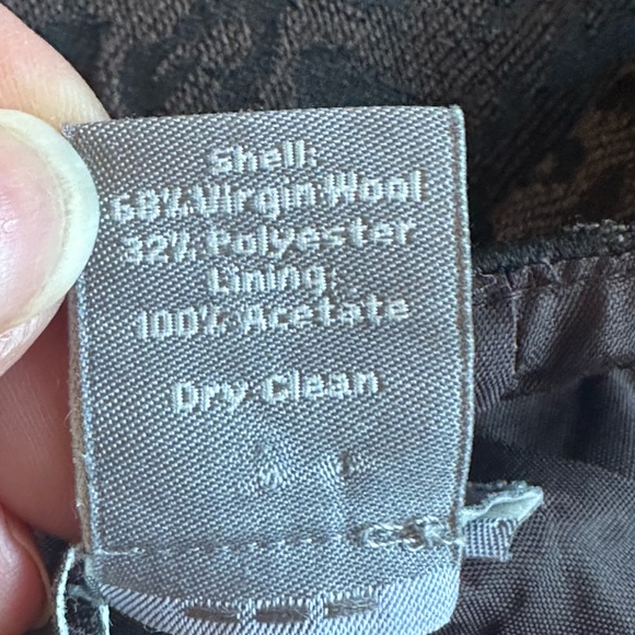 Ann Taylor Brown & Black Animal Print. Split In Back. Closure Zip In BackSz 4P - Picture 10 of 12